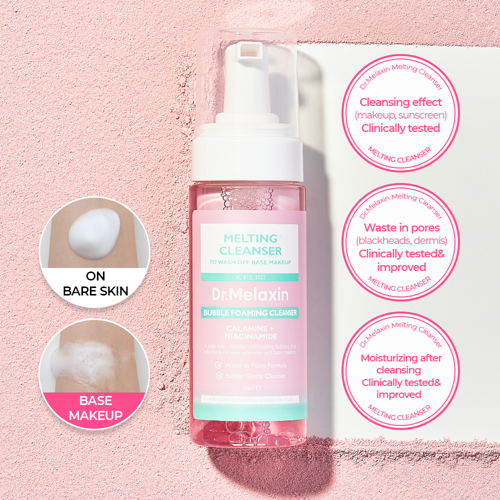 Dr.Melaxin Melting Cleanser - Hypoallergenic Makeup remover with Quick Bubble, Deep Pore Cleansing for all skin type, 150ml