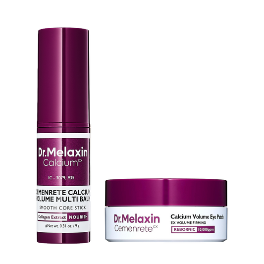 Cemenrete Calcium Multi Balm 9g & Calcium Volume Eye Patch 60ea Set – Hydrating Multi Balm + Firming Under Eye Patches for Bright, Smooth & Youthful Skin